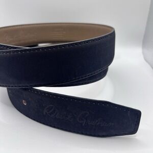 New Robert Graham Ripaso Black Leather Belt Mens Size 42‎